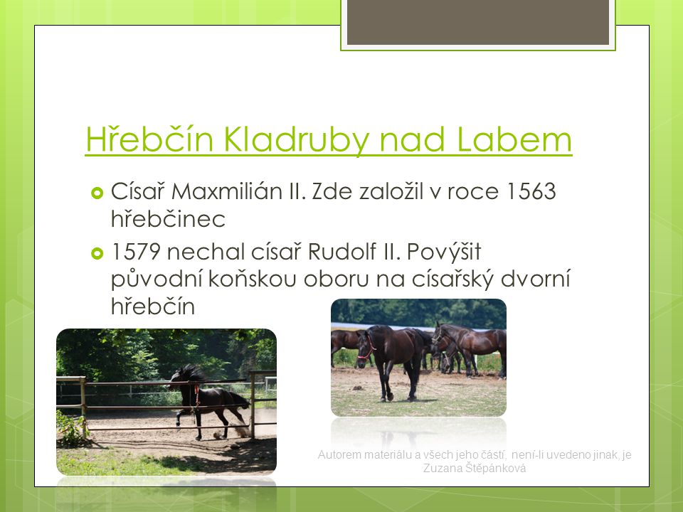 Hřebčín Kladruby nad Labem  Císař Maxmilián II.