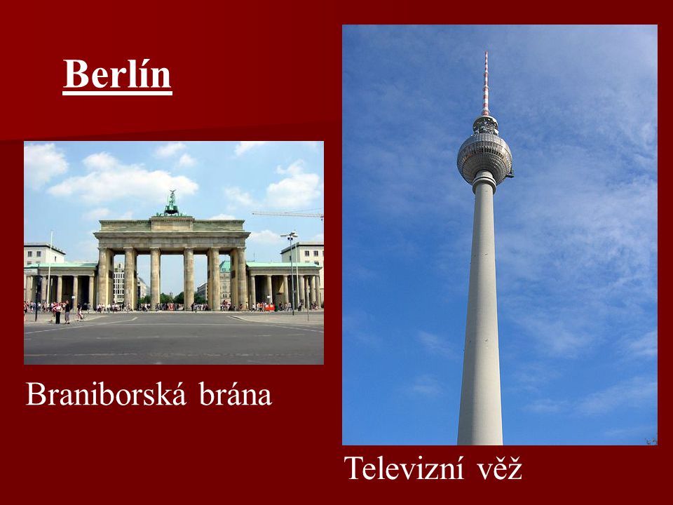 Berlín Braniborská brána Televizní věž