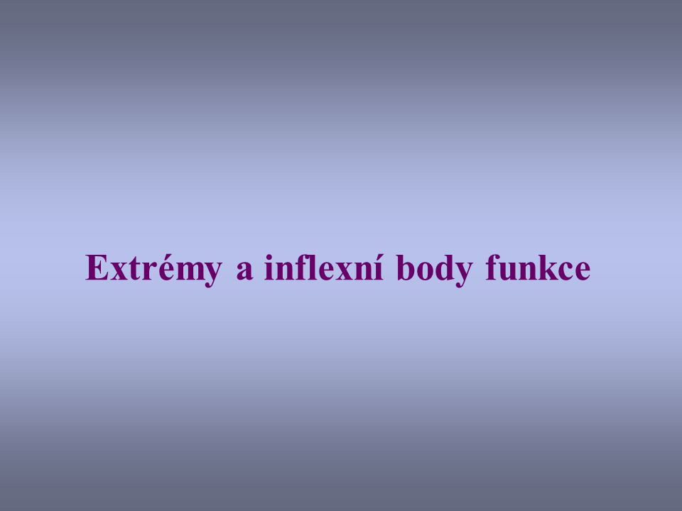 Extrémy a inflexní body funkce