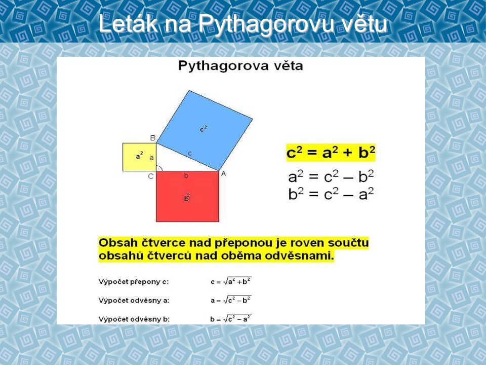 Leták na Pythagorovu větu