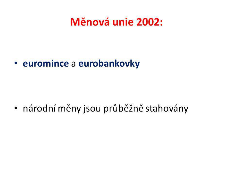 Měnová unie 2002: euromince a eurobankovky národní měny jsou průběžně stahovány