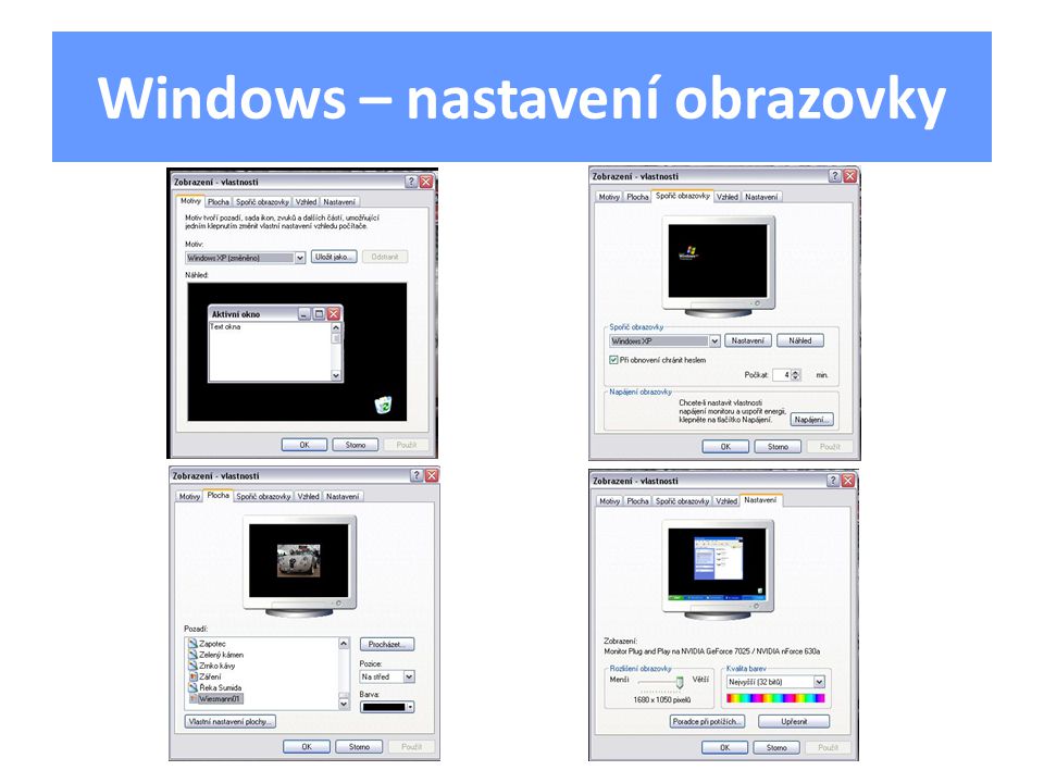 Windows – nastavení obrazovky
