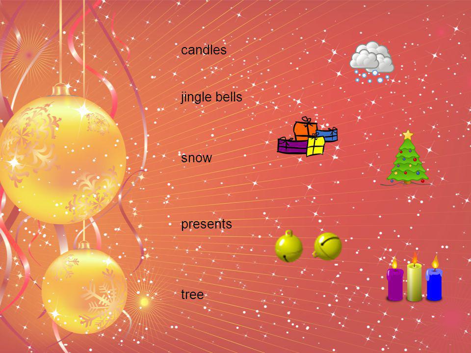 snow presents tree candles jingle bells