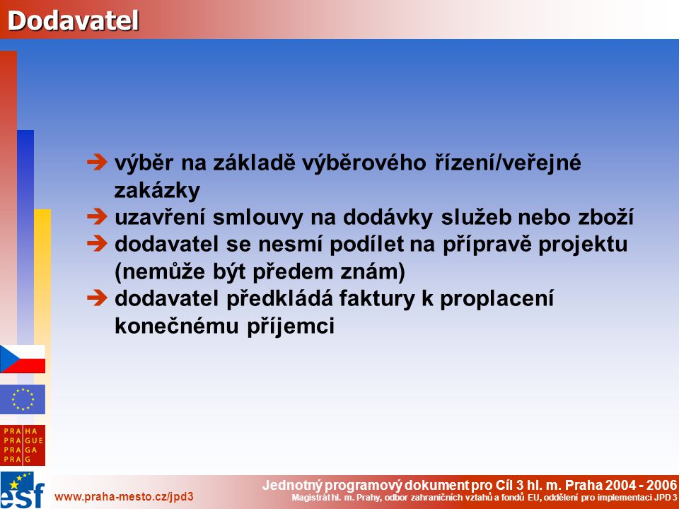 Jednotný programový dokument pro Cíl 3 hl. m.