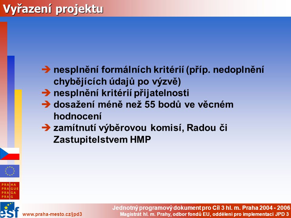 Jednotný programový dokument pro Cíl 3 hl. m.