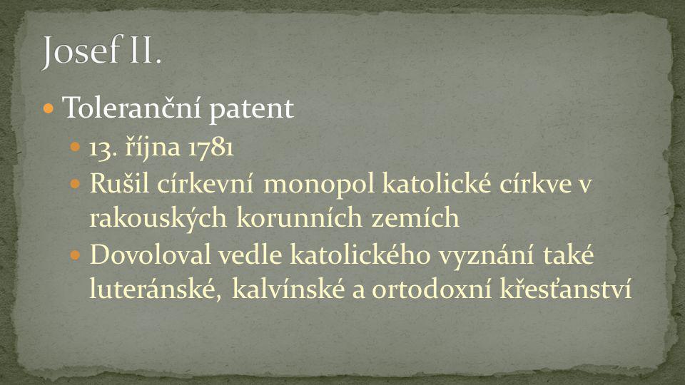Toleranční patent 13.