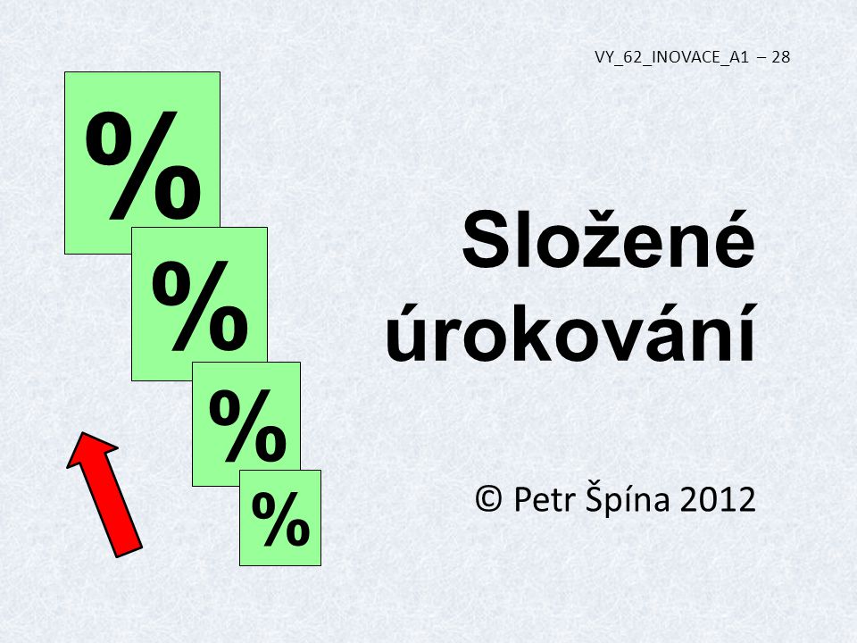 Složené úrokování © Petr Špína 2012 VY_62_INOVACE_A1 – 28 % % % %