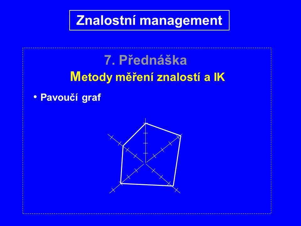 7. Přednáška M etody měření znalostí a IK Pavoučí graf Znalostní management