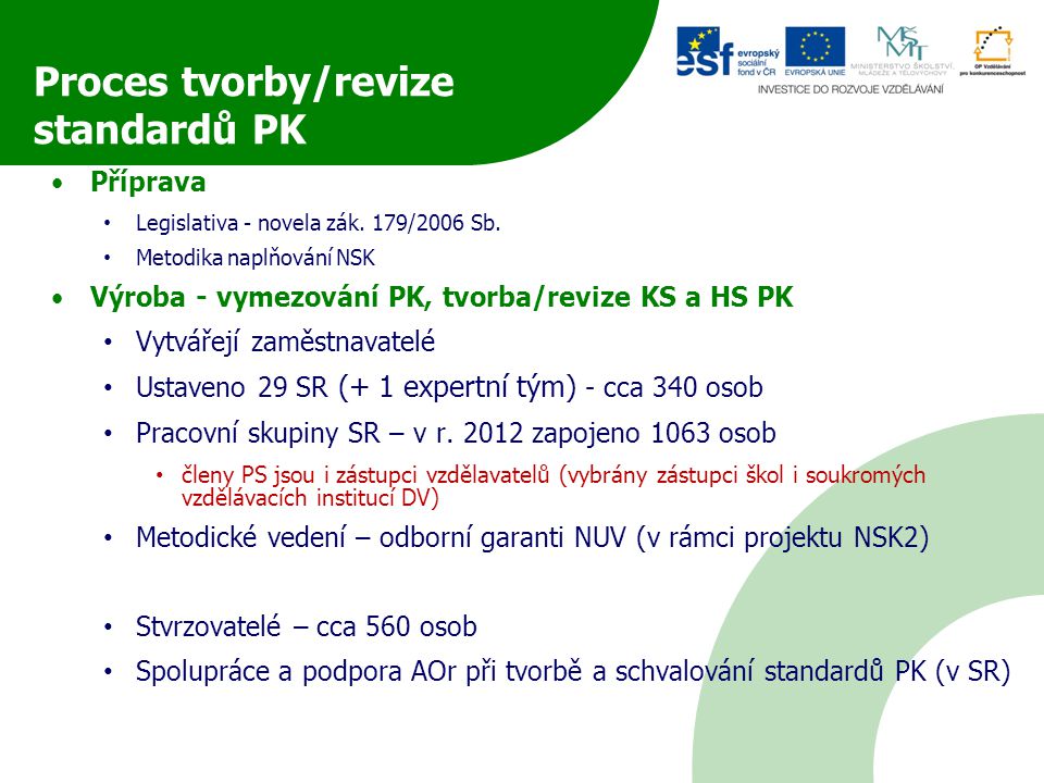 Příprava Legislativa - novela zák. 179/2006 Sb.
