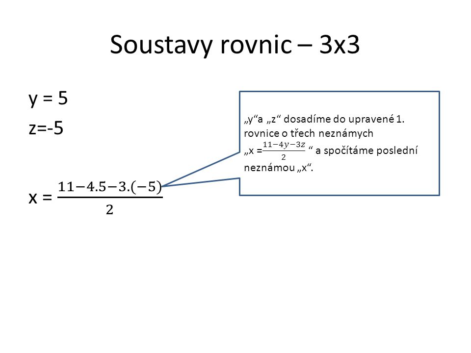 Soustavy rovnic – 3x3