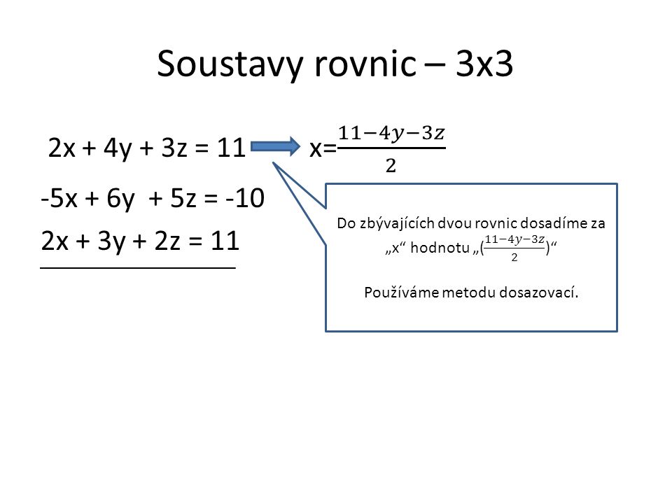 Soustavy rovnic – 3x3